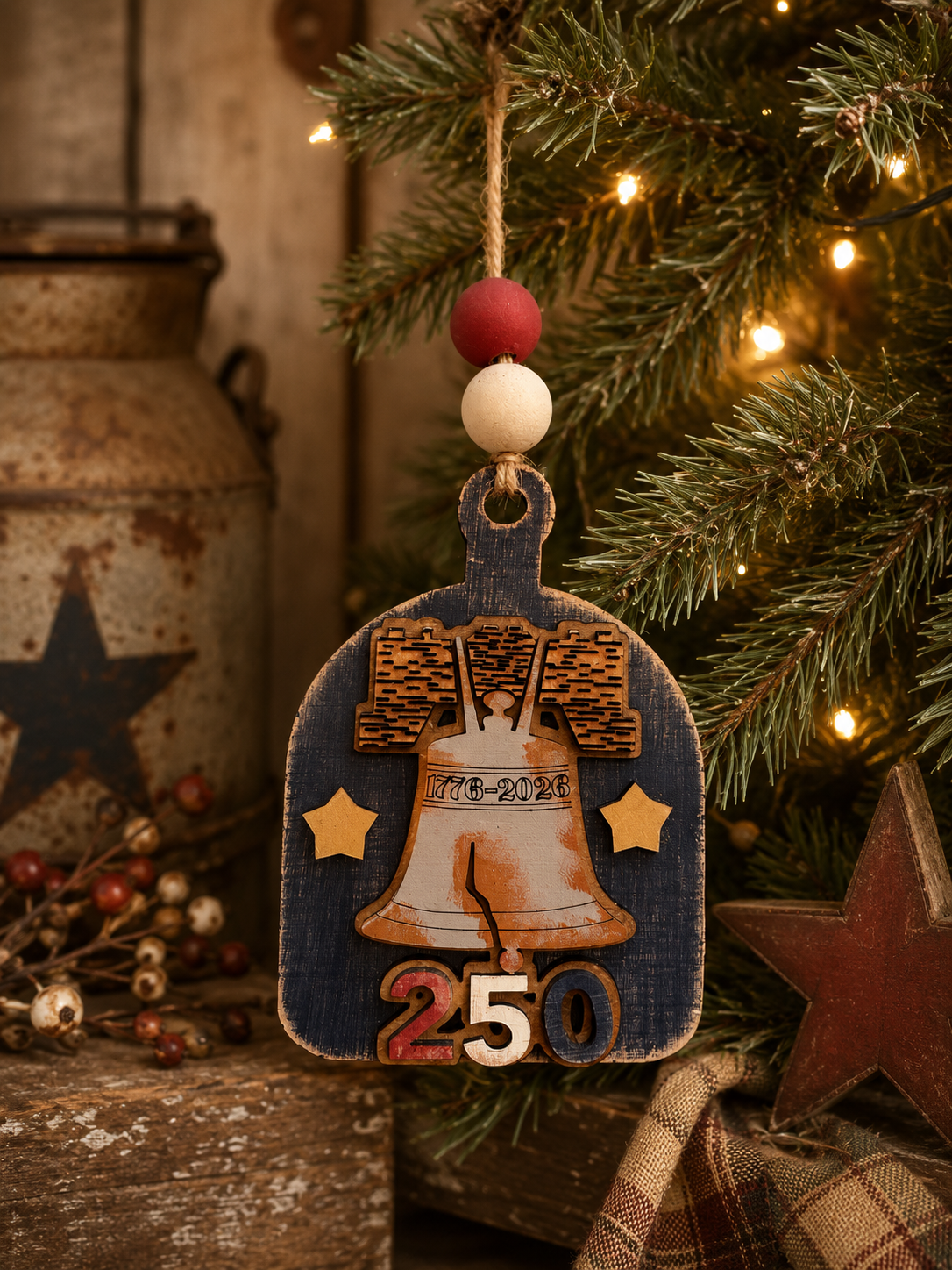 Patriotic 250th Christmas Ornament Set of 5