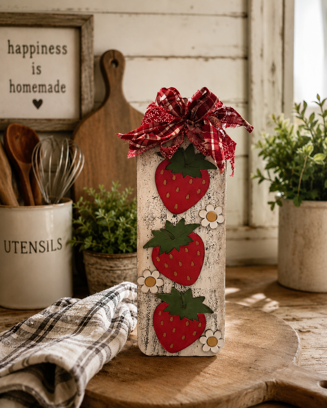 Strawberry Cutting Board Leaner