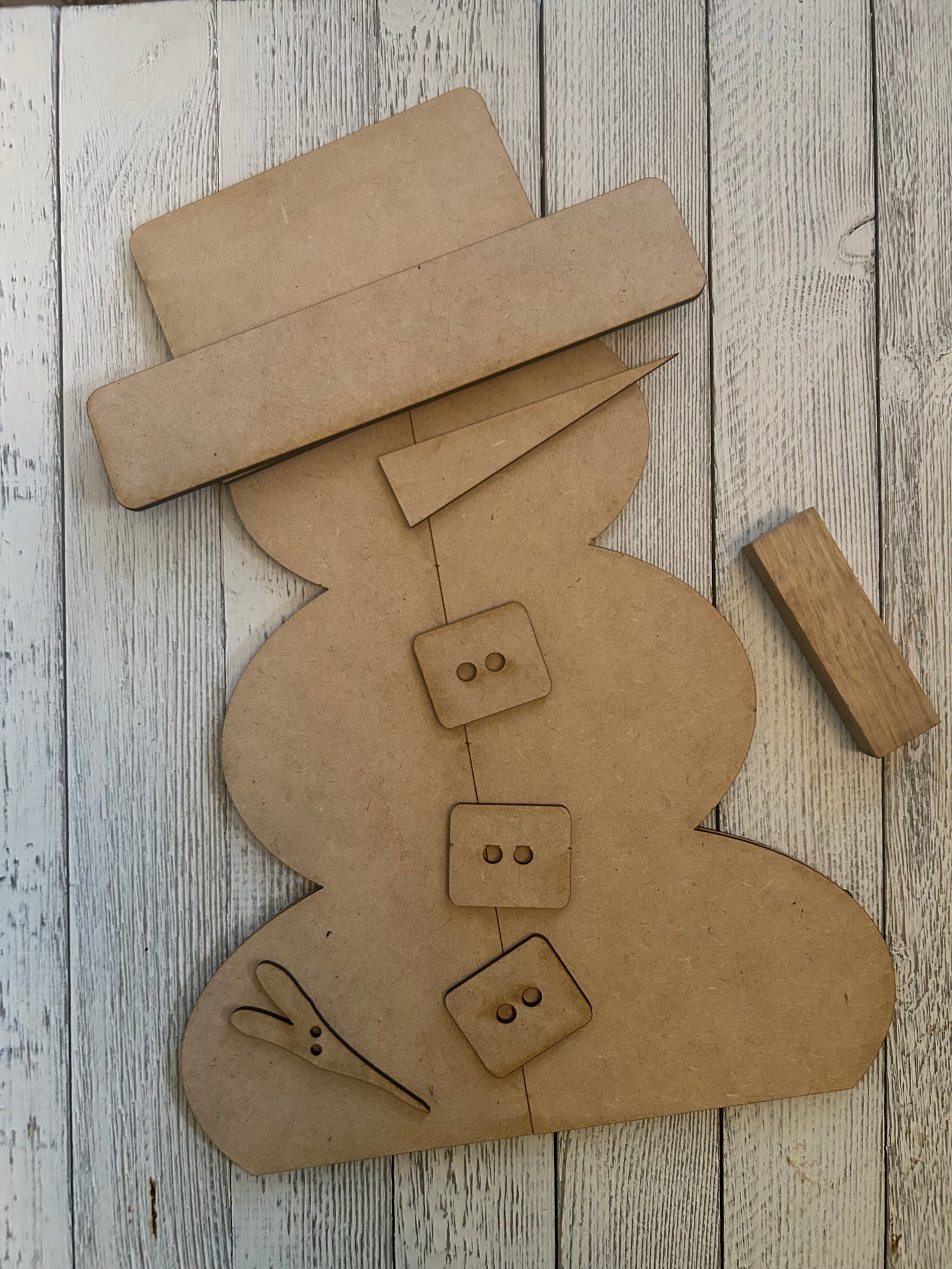 Rustic Faux Wood Scrap Snowman