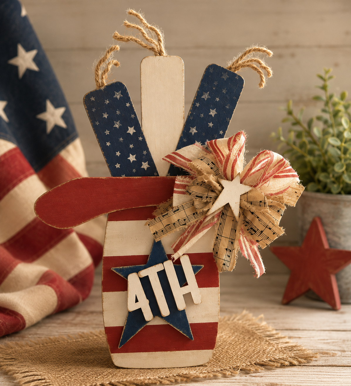 July 4th Firecracker Hat shelf Leaner