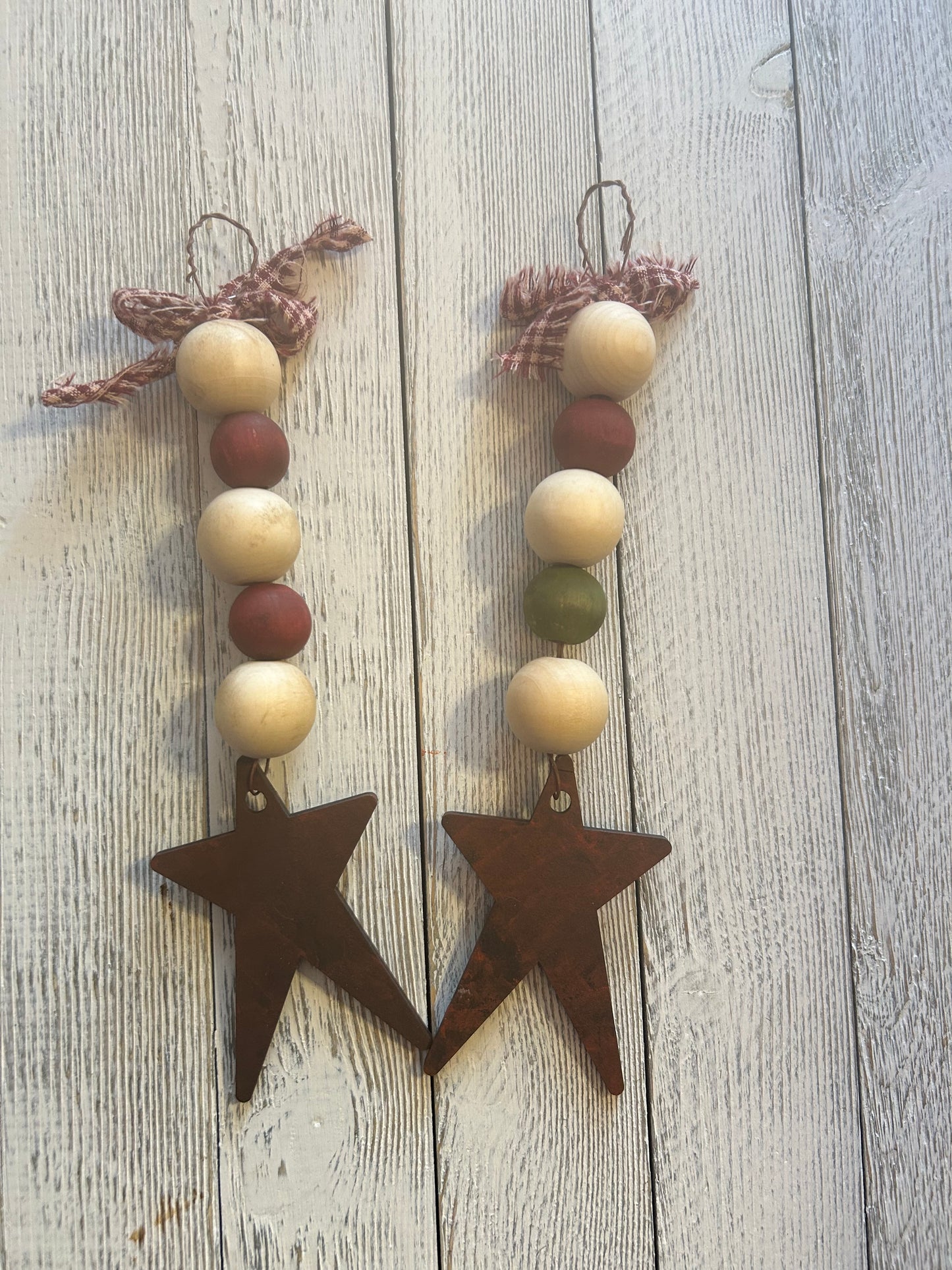 Primitive Beaded Christmas Ornament