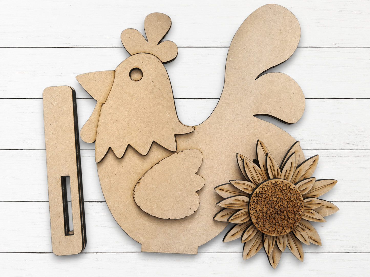 Fall Sunflower Primitive Chicken