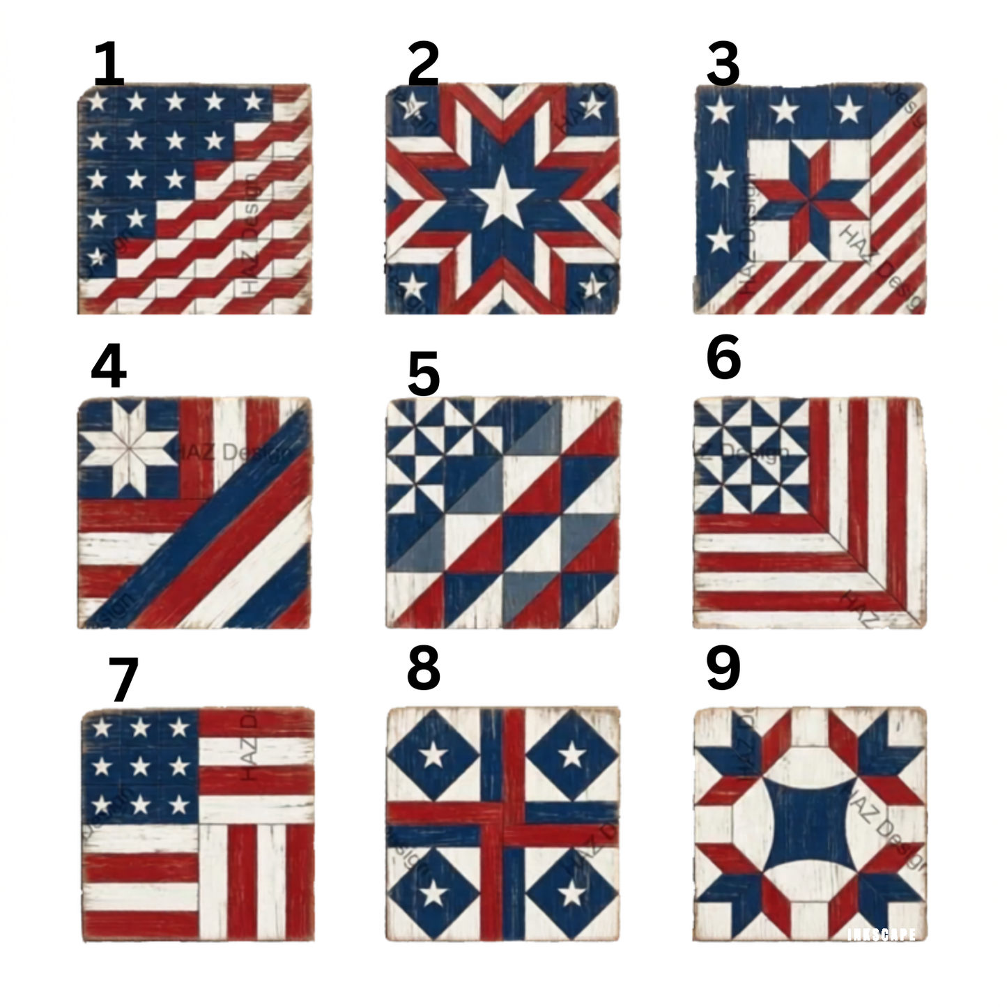 Americana Patriotic Barn Quilts