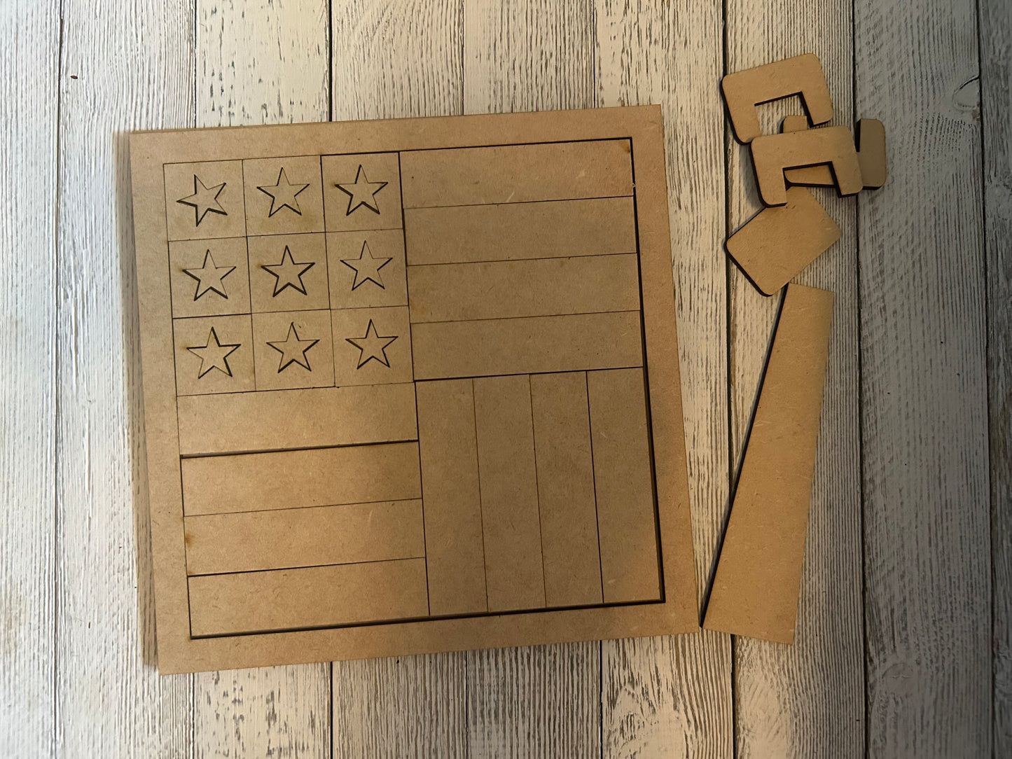 Flag Barn Quilt shelf sitter