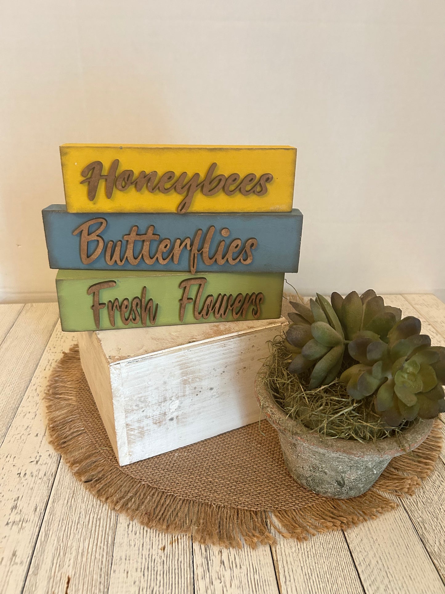 Spring Word Blocks Set of 3
