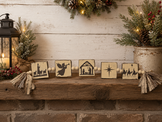 Nativity Garland Shelf Sitter