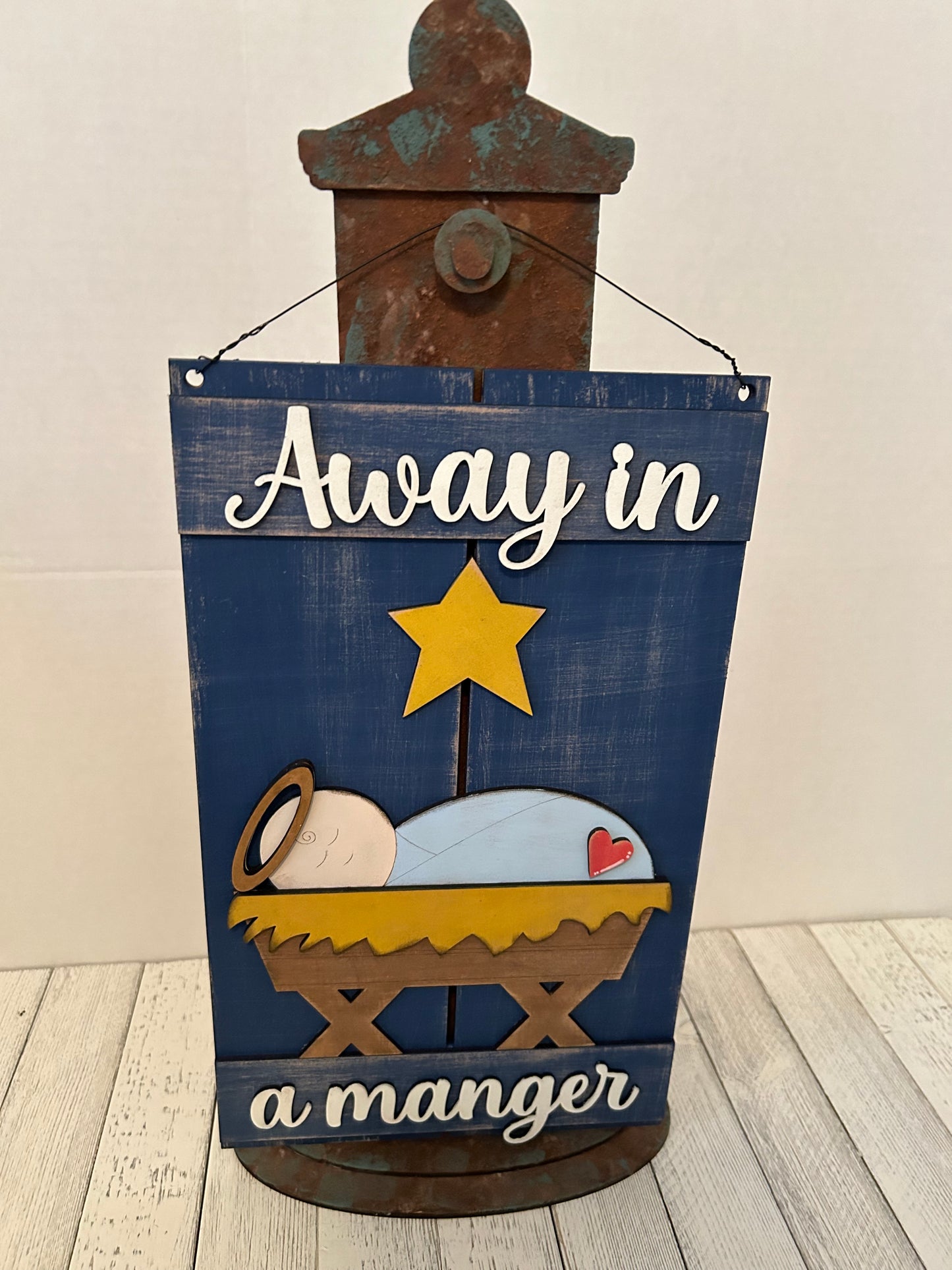 Away in a Manger Pallet Sign unfinished