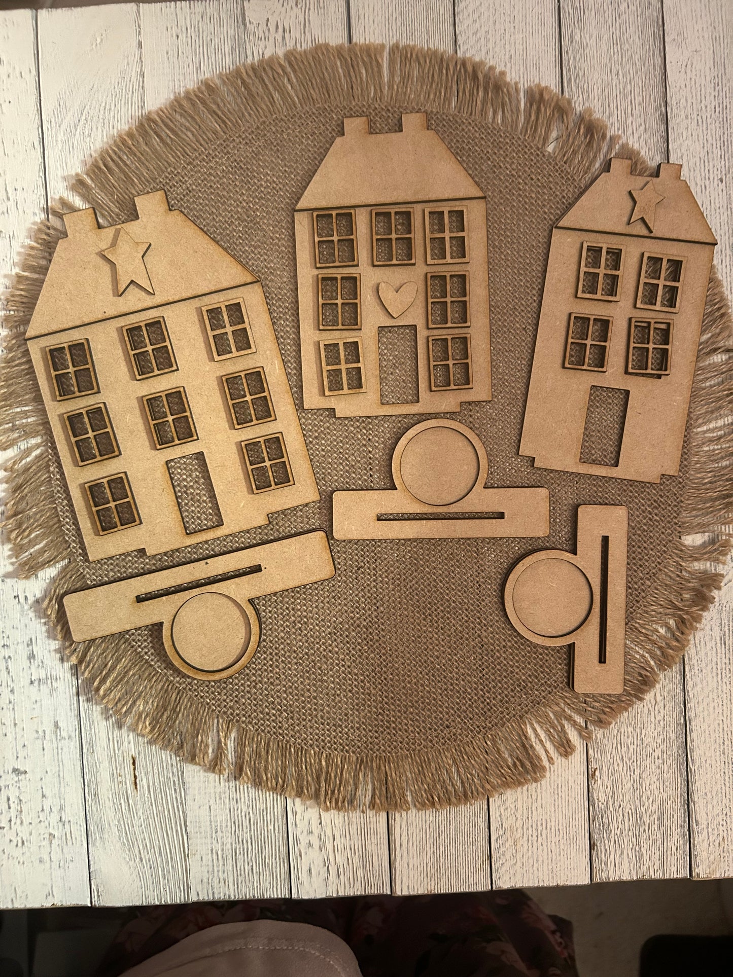 Primitive Salt Box Houses Votive set/3