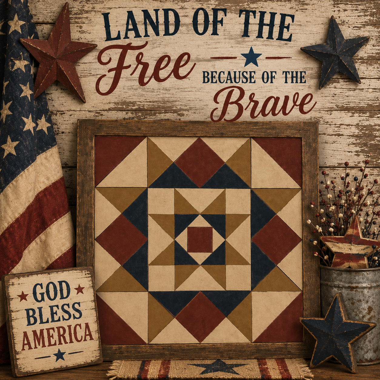 Patriotic Star Barn Quilt