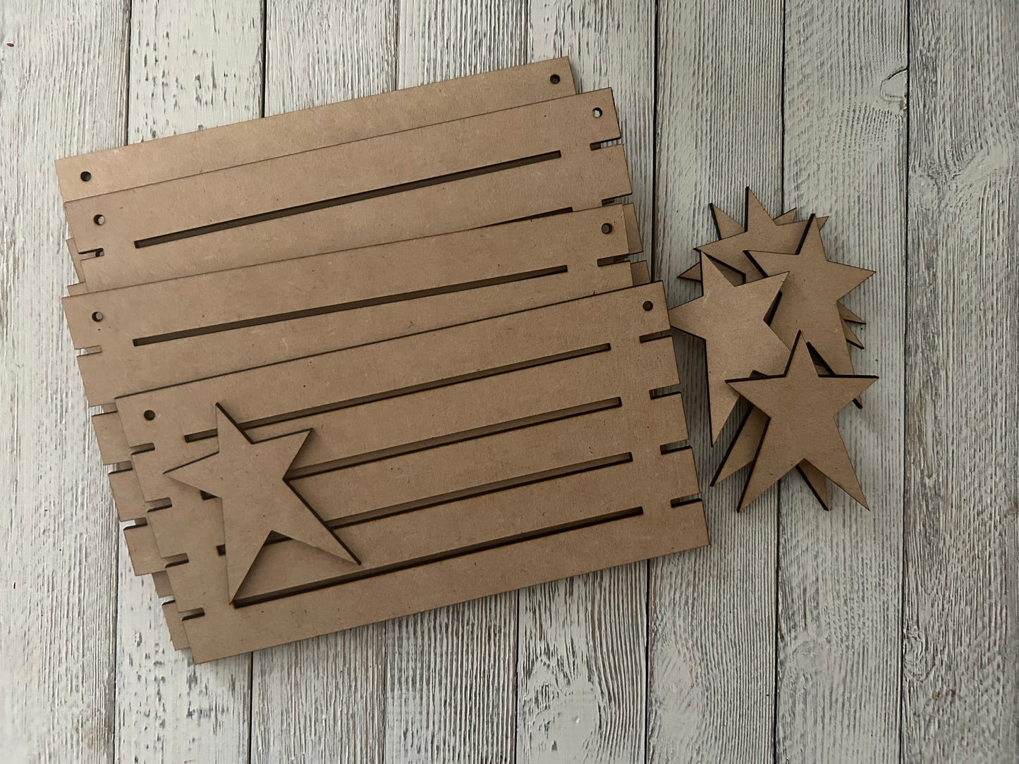 Set of 7 Patriotic Pallet Flags